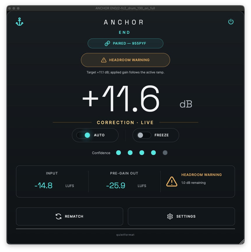 quietformat ANCHOR: Free Level-Matching Plugin for Accurate A/B Comparisons