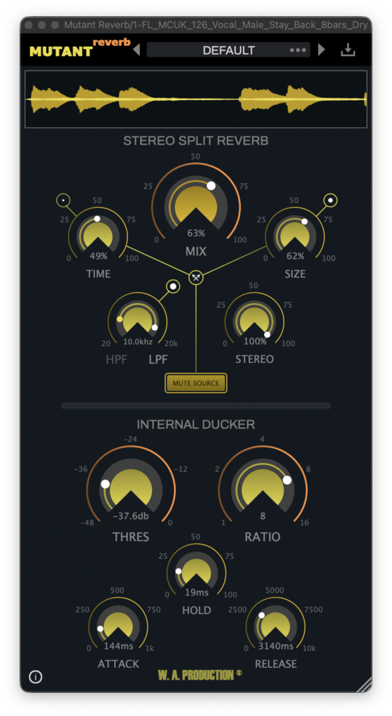 W. A. Production “Mutant Reverb” FREE for a Limited Time (Until Aug 21) – Ducking Reverb That Keeps Your Mix Clear